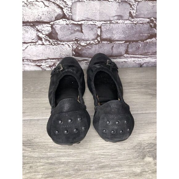Tod's Black Leather Cap Toe Buckle Ballerina Ballet Flats Women's Sz 10M US/41EU - Picture 3 of 16